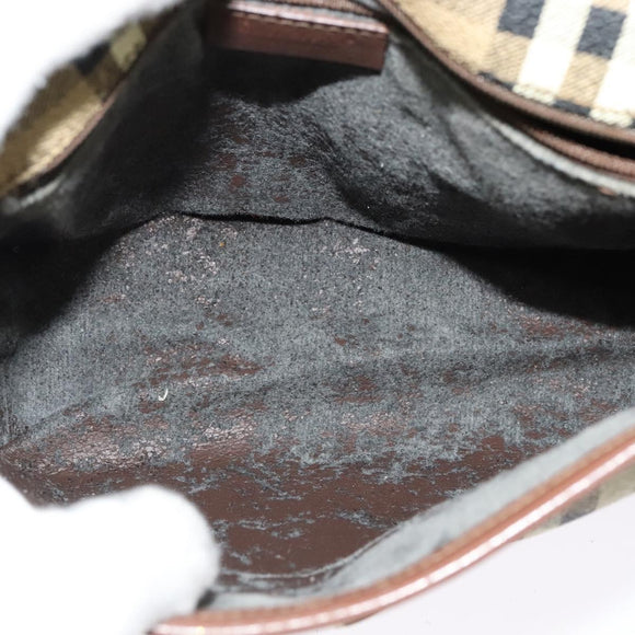 Burberrys Nova Check Shoulder Bag PVC Beige Gold Auth ep10875