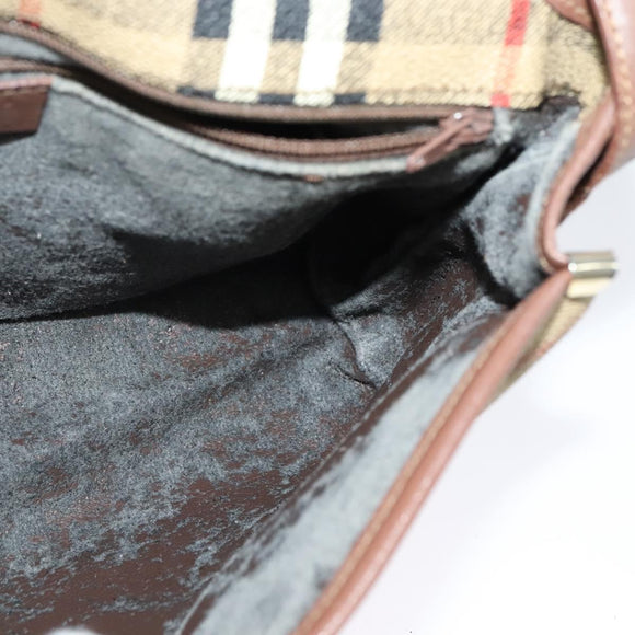 Burberrys Nova Check Shoulder Bag PVC Beige Gold Auth ep10875