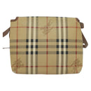 Burberrys Nova Check Shoulder Bag PVC Beige Gold Auth ep10875-3