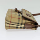 Burberrys Nova Check Shoulder Bag PVC Beige Gold Auth ep10875-5