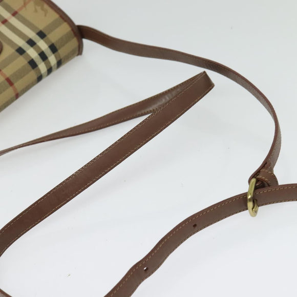 Burberrys Nova Check Shoulder Bag PVC Beige Gold Auth ep10875