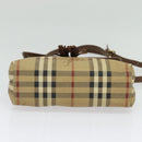 Burberrys Nova Check Shoulder Bag PVC Beige Gold Auth ep10875-9