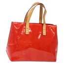 LOUIS VUITTON Monogram Vernis Reade PM Hand Bag Red Rouge M91088 LV Auth ep10876-1