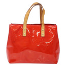 LOUIS VUITTON Monogram Vernis Reade PM Hand Bag Red Rouge M91088 LV Auth ep10876-13
