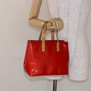 LOUIS VUITTON Monogram Vernis Reade PM Hand Bag Red Rouge M91088 LV Auth ep10876-23