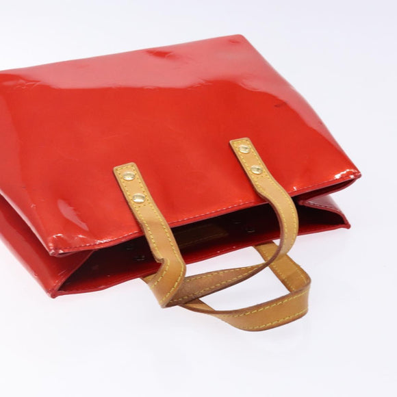 LOUIS VUITTON Monogram Vernis Reade PM Hand Bag Red Rouge M91088 LV Auth ep10876