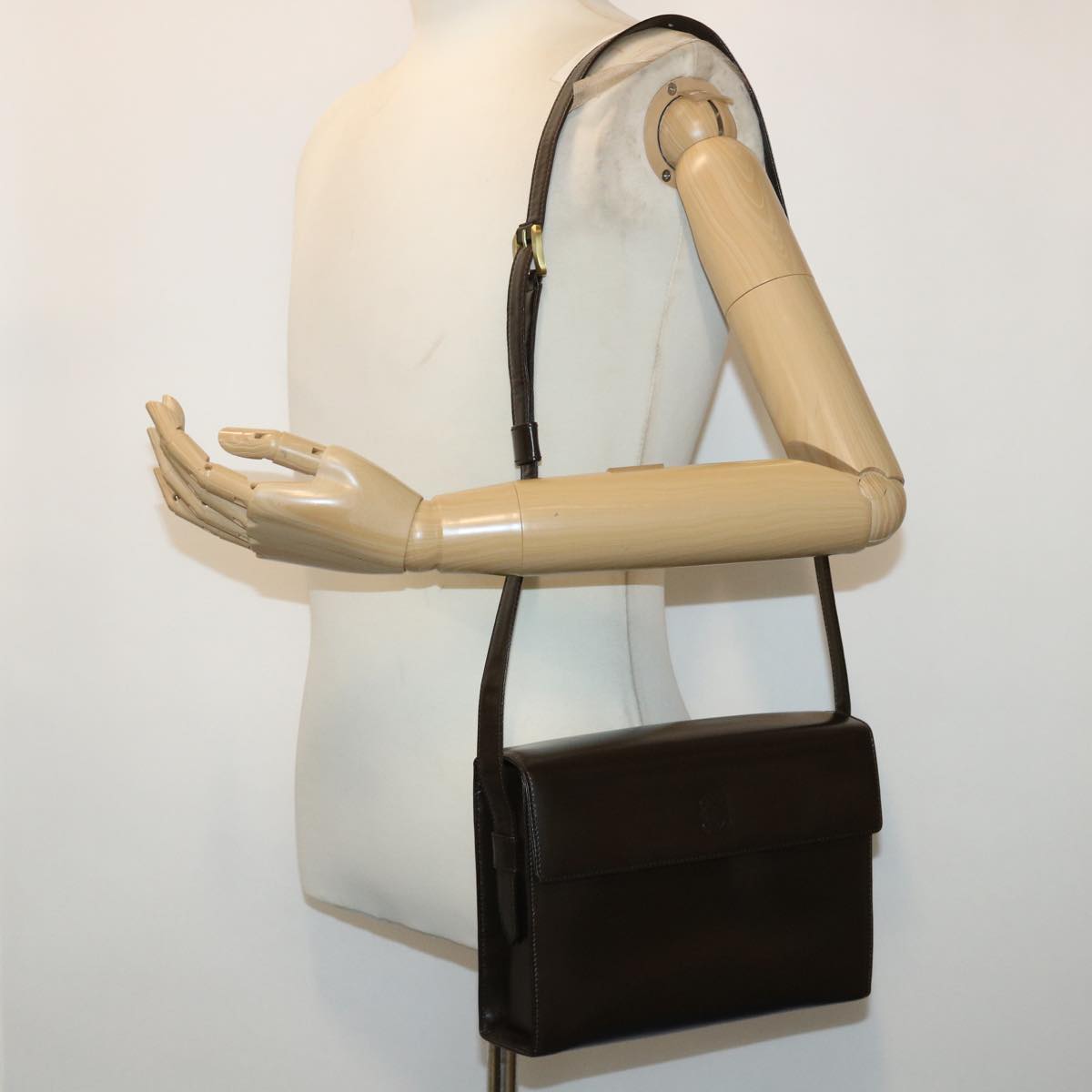 LOEWE Shoulder Bag Leather Brown Auth ep1088