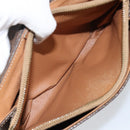 CELINE Macadam Canvas Shoulder Bag PVC Leather Brown Gold Auth ep10882-11