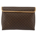 CELINE Macadam Canvas Shoulder Bag PVC Leather Brown Gold Auth ep10882-2