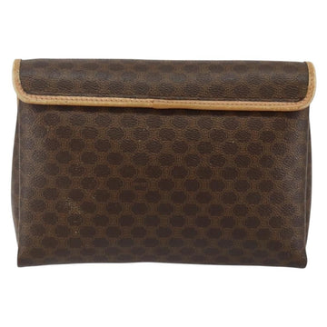 CELINE Macadam Canvas Shoulder Bag PVC Leather Brown Gold Auth ep10882 - 0