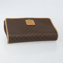 CELINE Macadam Canvas Shoulder Bag PVC Leather Brown Gold Auth ep10882-5