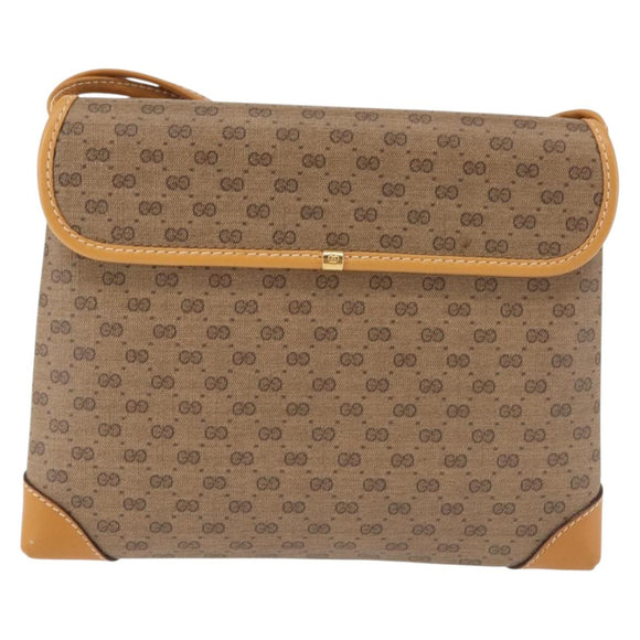 GUCCI Micro GG Supreme Shoulder Bag PVC Beige Gold 007 92 5548 Auth ep10883