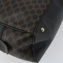 CELINE Macadam Canvas Hand Bag PVC Leather Black Gold Auth ep10885-11