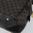 CELINE Macadam Canvas Hand Bag PVC Leather Black Gold Auth ep10885-12