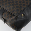 CELINE Macadam Canvas Hand Bag PVC Leather Black Gold Auth ep10885-13