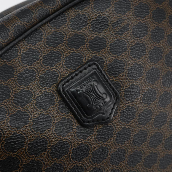 CELINE Macadam Canvas Hand Bag PVC Leather Black Gold Auth ep10885