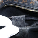 CELINE Macadam Canvas Hand Bag PVC Leather Black Gold Auth ep10885-22