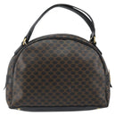 CELINE Macadam Canvas Hand Bag PVC Leather Black Gold Auth ep10885-3