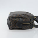 CELINE Macadam Canvas Hand Bag PVC Leather Black Gold Auth ep10885-4