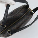 CELINE Macadam Canvas Hand Bag PVC Leather Black Gold Auth ep10885-6