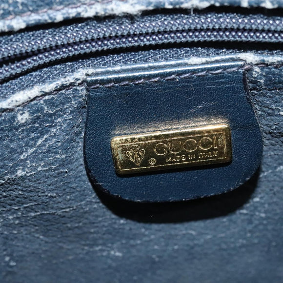 GUCCI Micro GG Supreme Shoulder Bag PVC Navy Gold 001 256 1308 Auth ep10887