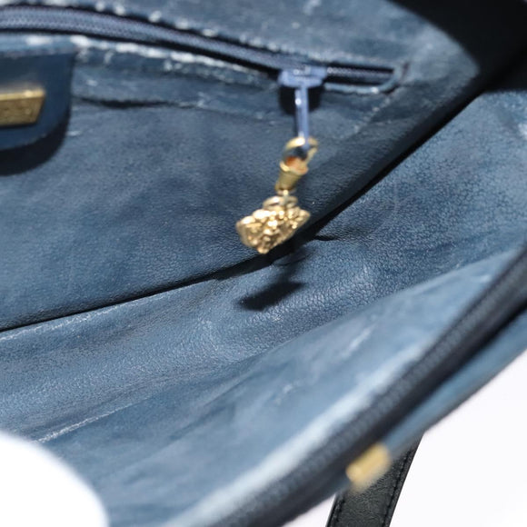 GUCCI Micro GG Supreme Shoulder Bag PVC Navy Gold 001 256 1308 Auth ep10887