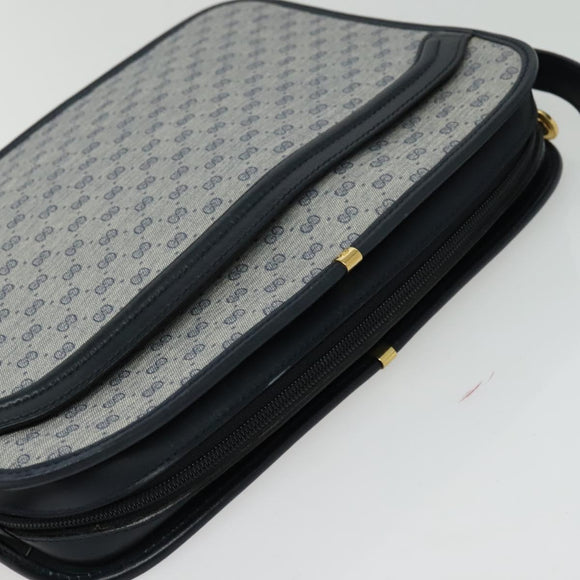 GUCCI Micro GG Supreme Shoulder Bag PVC Navy Gold 001 256 1308 Auth ep10887