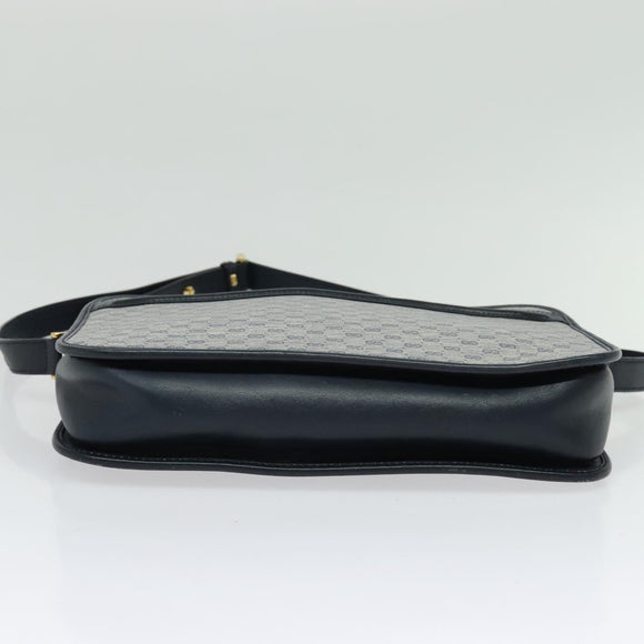 GUCCI Micro GG Supreme Shoulder Bag PVC Navy Gold 001 256 1308 Auth ep10887