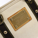 LOUIS VUITTON Antigua Cabas PM Tote Bag White Brown M40036 LV Auth ep10889-18