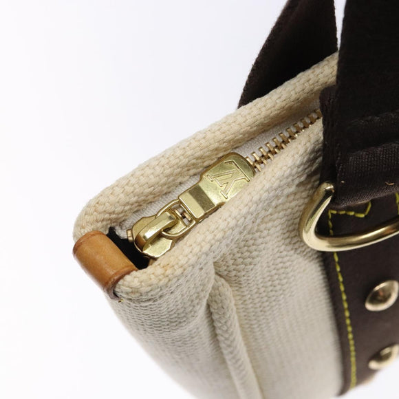 LOUIS VUITTON Antigua Cabas PM Tote Bag White Brown M40036 LV Auth ep10889