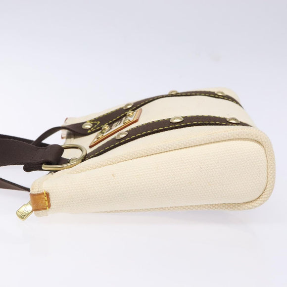 LOUIS VUITTON Antigua Cabas PM Tote Bag White Brown M40036 LV Auth ep10889