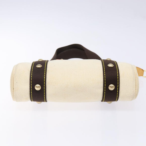 LOUIS VUITTON Antigua Cabas PM Tote Bag White Brown M40036 LV Auth ep10889