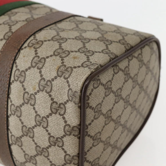 GUCCI GG Supreme Web Sherry Line Boston Bag PVC Beige 39 02 007 Auth ep10901