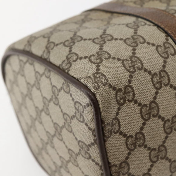 GUCCI GG Supreme Web Sherry Line Boston Bag PVC Beige 39 02 007 Auth ep10901