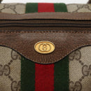 GUCCI GG Supreme Web Sherry Line Boston Bag PVC Beige 39 02 007 Auth ep10901-17