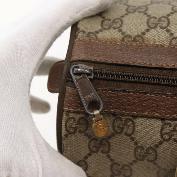 GUCCI GG Supreme Web Sherry Line Boston Bag PVC Beige 39 02 007 Auth ep10901