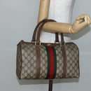 GUCCI GG Supreme Web Sherry Line Boston Bag PVC Beige 39 02 007 Auth ep10901-22