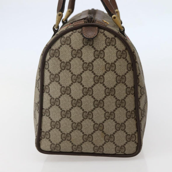GUCCI GG Supreme Web Sherry Line Boston Bag PVC Beige 39 02 007 Auth ep10901