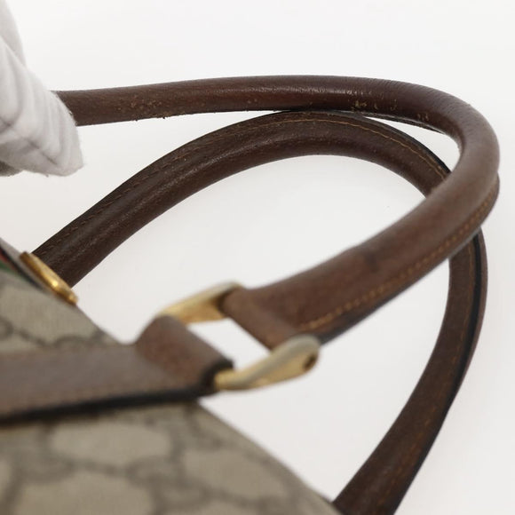 GUCCI GG Supreme Web Sherry Line Boston Bag PVC Beige 39 02 007 Auth ep10901