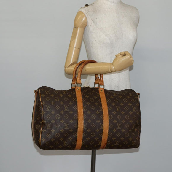 LOUIS VUITTON Monogram Keepall Bandouliere 45 Boston Bag M41418 LV Auth ep10904