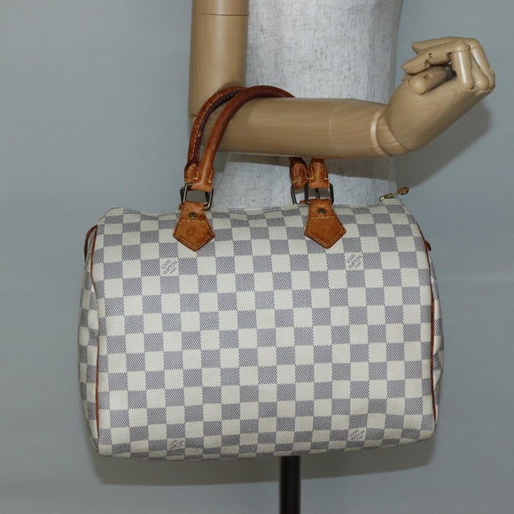 LOUIS VUITTON Damier Azur Speedy 30 Hand Bag N41533 LV Auth ep10924