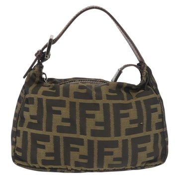 FENDI Zucca Canvas Hand Bag Black Brown Auth ep10930 - 0