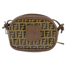 FENDI Zucchino Canvas Shoulder Bag Beige Auth ep10936-13