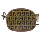 FENDI Zucchino Canvas Shoulder Bag Beige Auth ep10936-2