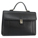 Burberrys Hand Bag Leather Black Gold Auth ep10937-1