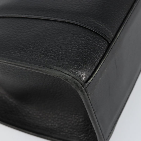 Burberrys Hand Bag Leather Black Gold Auth ep10937