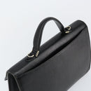 Burberrys Hand Bag Leather Black Gold Auth ep10937-6