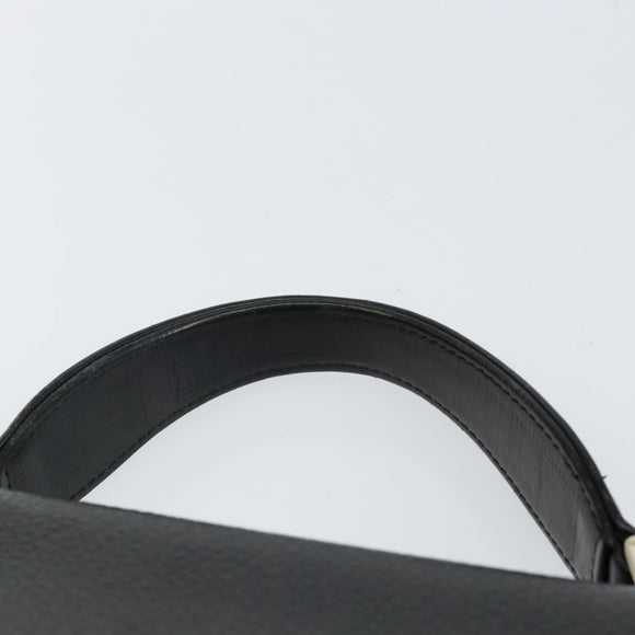 Burberrys Hand Bag Leather Black Gold Auth ep10937