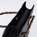 GUCCI Bamboo Hand Bag Leather Black Gold 002 1095 0260 Auth ep10939-6