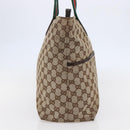 GUCCI GG Canvas Web Sherry Line Tote Bag Beige Silver 155524 Auth ep10948-3